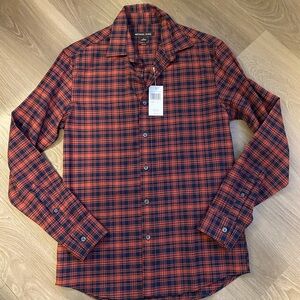 Michael Kors Red and Black Plaid Button Down Shirt